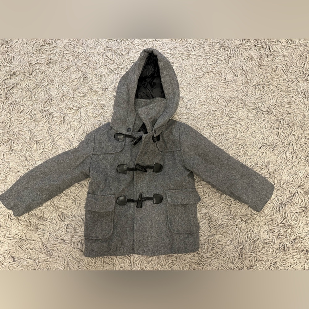 Koala Kids Charcoal Hooded Pea Coat 3T